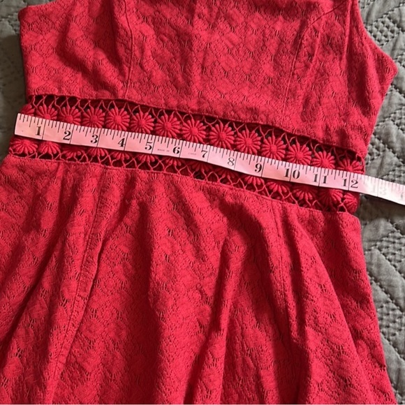Free People : Red Lace Daisy Flare Dress - 4 - Picture 13 of 13